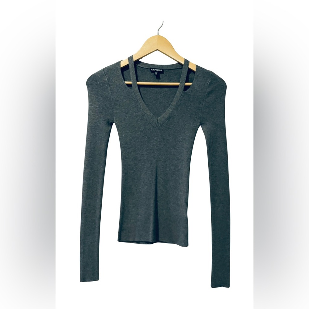 Express Gray Women's Cutout Sweater